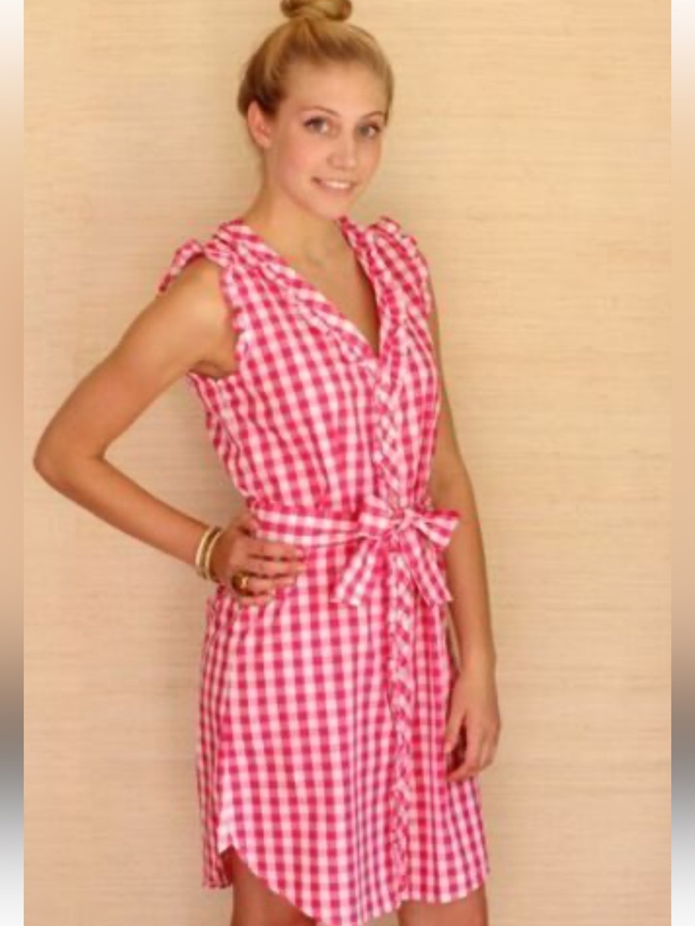 Willa Dress in Pink Gingham by Kayce Hughes 14 NWT - Picture 2 of 7